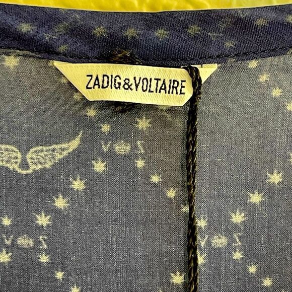 Zadig & Voltaire logo beachwear short kaftan beach resort Dress NWT. One size - Picture 5 of 9